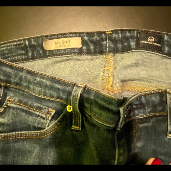 AG The Stilt Cigarette Leg Dark Wash Jeans Sz 28R - Picture 3 of 4